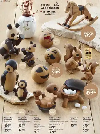 Kop & Kande Panda eller pandaunge, pingvin eller pingvinunge, spring emotions, skildpadde eller skildpaddeunge, gyngehest, egern eller eg tilbud