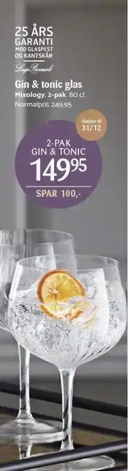 Kop & Kande Gin & tonic glas 2 pak tilbud