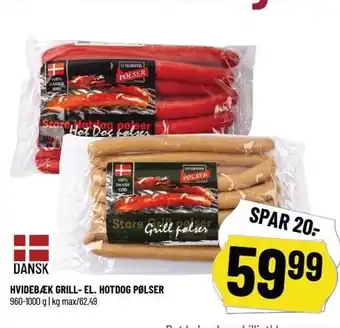 Løvbjerg Hvidebæk grill- el. hotdog pølser tilbud
