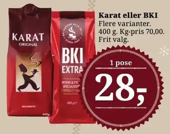 Dagli'Brugsen Karat eller bki tilbud