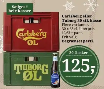 Dagli'Brugsen Carlsberg eller tuborg 30 stk kasse tilbud