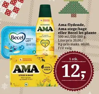 Dagli'Brugsen Ama flydende, ama stege/bage eller becel let plante tilbud