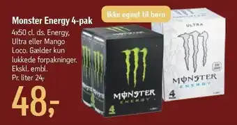 Føtex Monster energy 4-pak tilbud
