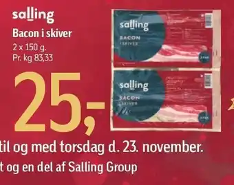 Føtex Salling bacon i skiver tilbud