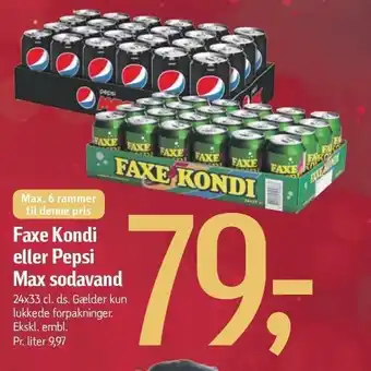 Føtex Faxe kondi eller pepsi max sodavand tilbud