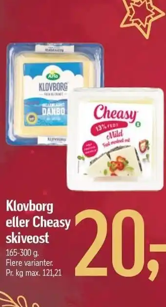 Føtex Klovborg eller cheasy skiveost tilbud