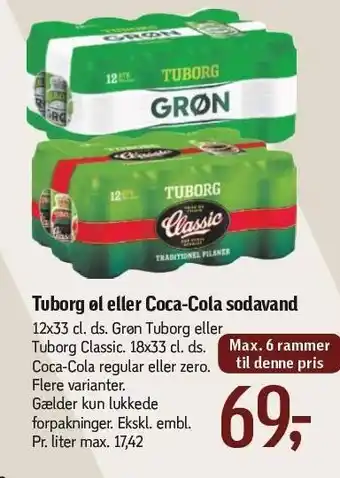 Føtex Tuborg øl eller coca-cola sodavand tilbud