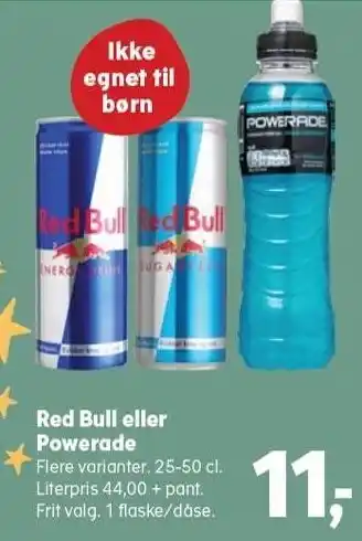 Kvickly Red bull eller powerade tilbud