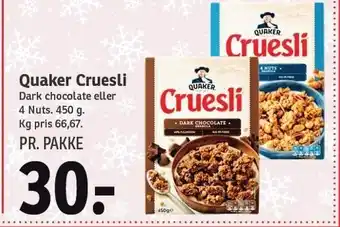 SPAR Quaker cruesli tilbud