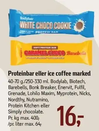 Føtex Proteinbar eller ice coffee marked tilbud