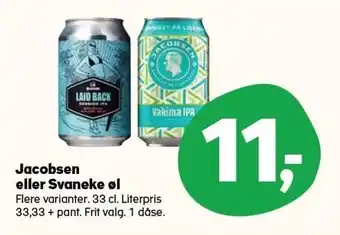 Kvickly Jacobsen eller svaneke øl tilbud