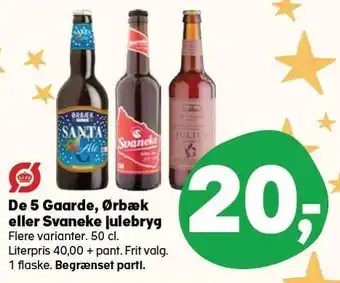 Kvickly De 5 gaarde, ørbæk eller svaneke julebryg tilbud