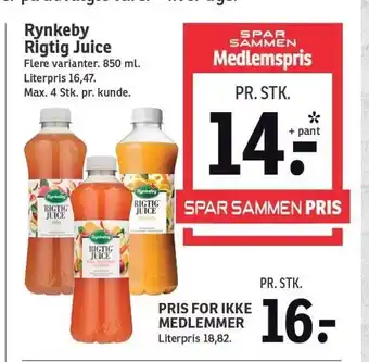 SPAR Rynkeby rigtig juice tilbud