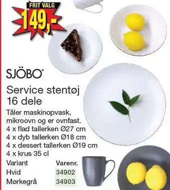 Harald Nyborg Service stentøj 16 dele tilbud
