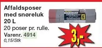 Harald Nyborg Affaldsposer med snøreluk 20 l tilbud