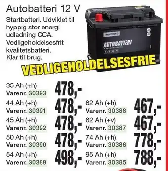 Harald Nyborg Autobatteri 12 v tilbud