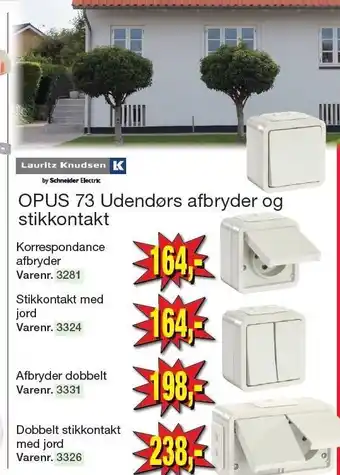 Harald Nyborg Opus 73 udendørs afbryder og stikkontakt tilbud