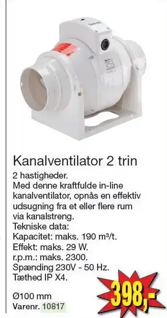 Kanalventilator 2 trin