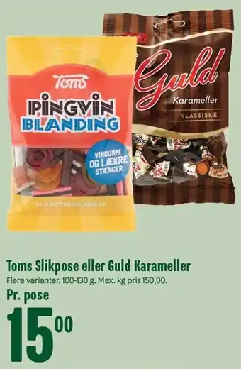Min Købmand Toms slikpose eller guld karameller tilbud