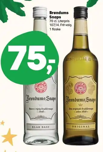SuperBrugsen Brøndums snaps tilbud