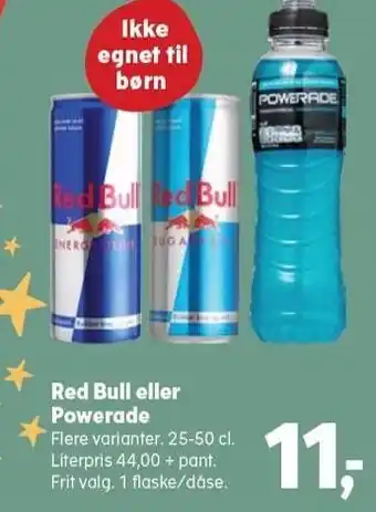 SuperBrugsen Red bull eller powerade tilbud