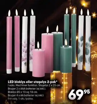 SuperBrugsen Led bloklys eller stagelys 2-pak tilbud