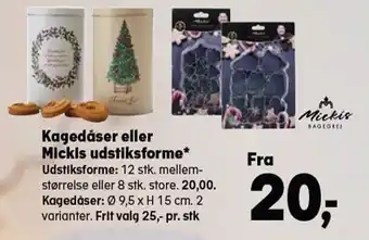 Kagedåser eller mickis udstiksforme