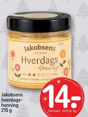 REMA 1000 Jakobsens hverdagshonning 215 g tilbud