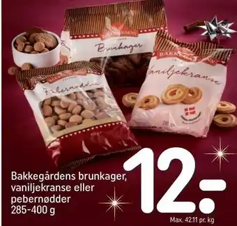 REMA 1000 Bakkegårdens brunkager, vaniljekranse eller pebernødder tilbud