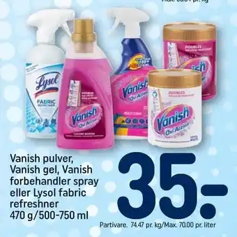 REMA 1000 Vanish vaskemiddel tilbud