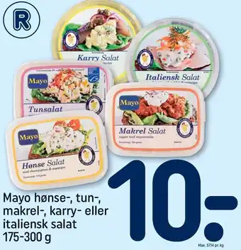 REMA 1000 Mayo hønse-, tun-, makrel-, karry- eller italiensk salat tilbud