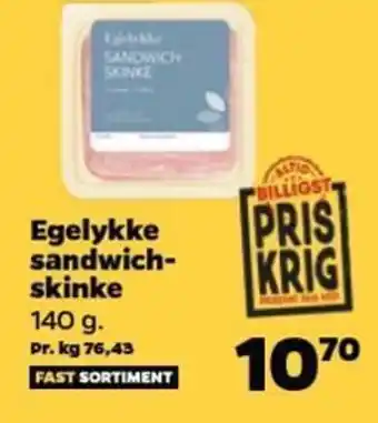 Netto Egelykke sandwich- skinke tilbud