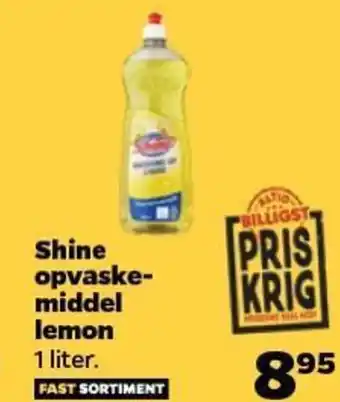 Netto Shine opvaske-middel lemon tilbud