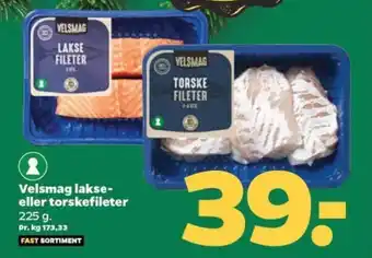 Netto Velsmag lakse-eller torskefileter tilbud