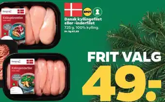 Netto Dansk kyllingefilet eller -inderfilet tilbud