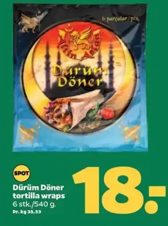 Netto Dürüm Döner tortilla wraps tilbud