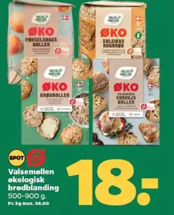 Netto Valsemollen økologisk brødblanding tilbud