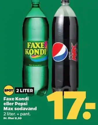 Netto Faxe Kondi eller Pepsi Max sodavand tilbud