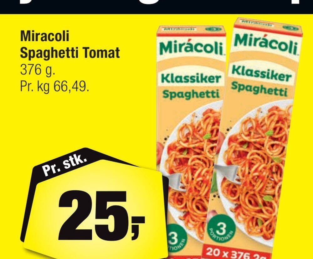 Miracoli spaghetti tomat tilbud hos Calle