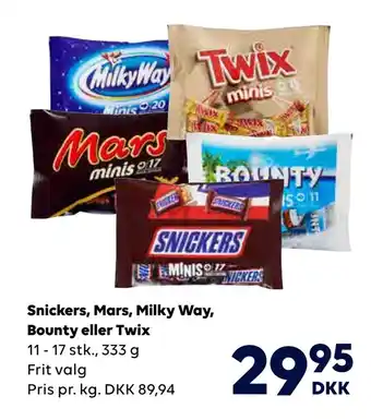 BorderShop Snickers, mars, milky way, bounty eller twix tilbud