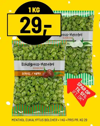 Priss Menthol eukalyptus bolcher tilbud