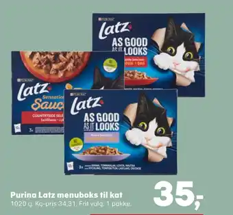 Kvickly Purina latz menuboks til kat tilbud