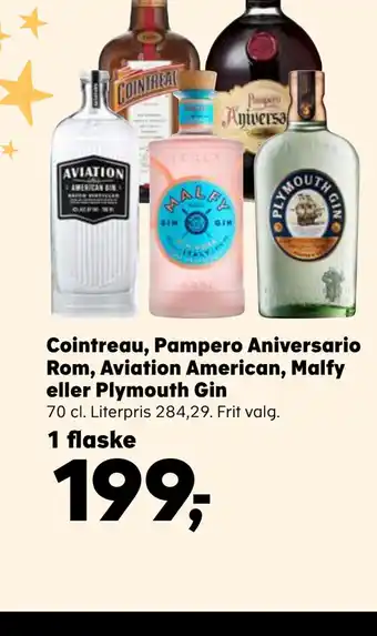 Kvickly Cointreau, pampero rom, aviation american, malfy eller plymouth gin tilbud