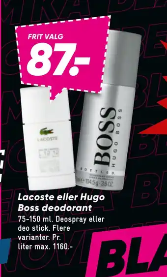 Bilka Lacoste eller hugo boss deodorant tilbud
