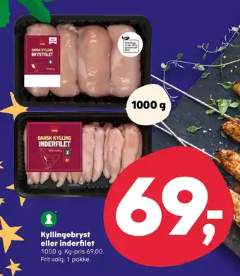 SuperBrugsen Kyllingebryst eller inderfilet tilbud