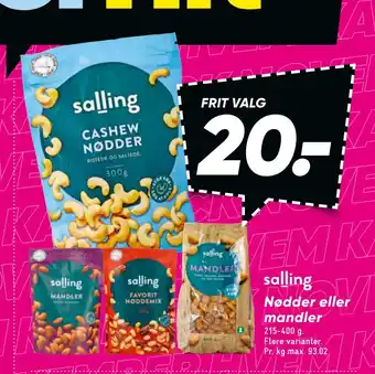 Bilka Nødder eller mandler tilbud