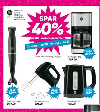 Bilka Spar 40% på obh køkkenelapparater tilbud