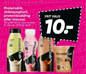 Bilka Proteindrik, drikkeyoghurt, proteinbudding eller mousse tilbud