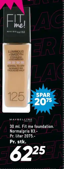 Bilka 30 ml. fit me foundation tilbud