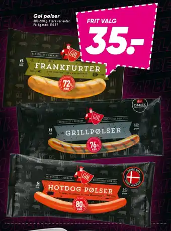 Bilka Gøl pølser tilbud